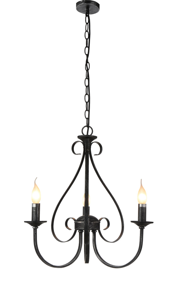 KROONLUCHTER ""BARQUIS"" 3 LICHTS ZWART  ART NR: 23416184/