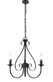 KROONLUCHTER ""BARQUIS"" 3 LICHTS ZWART  ART NR: 23416184/