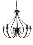 KROONLUCHTER ""BARQUIS"" 5 LICHTS ZWART  ART NR: 23416185/