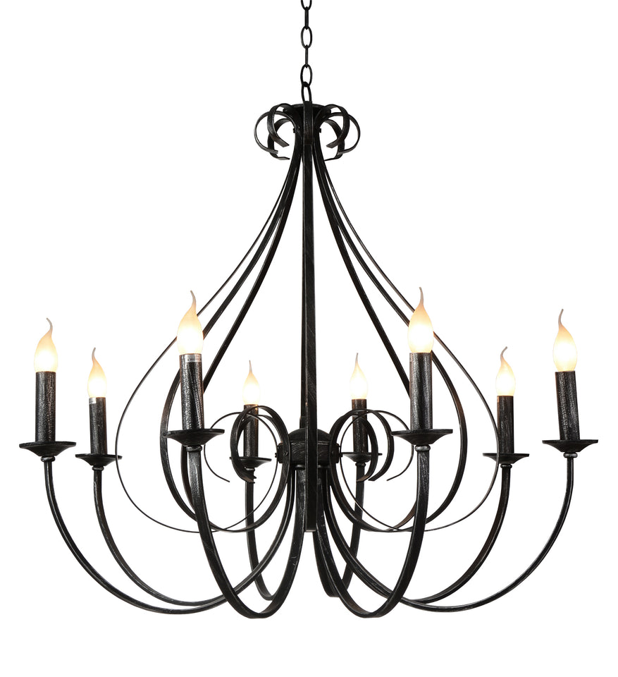 KROONLUCHTER ""BARQUIS"" 8 LICHTS ZWART  ART NR: 23416186/