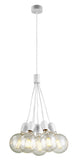 HANGLAMP "" NOBAR ''  WIT 7 LICHTS GLAS BOLLEN HELDER      ART NR 23416243/