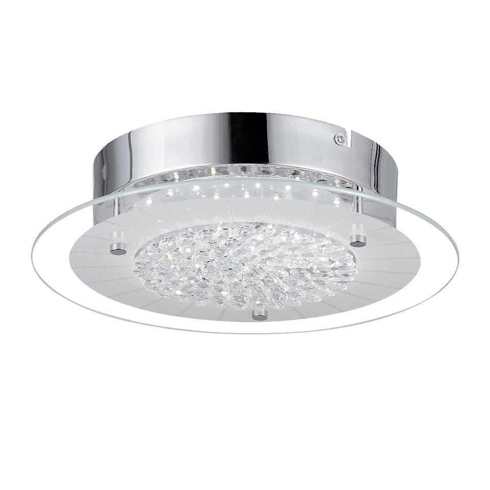 PLAFONIERE  1-LICHTS  ROND "' ARAL KRISTAL "" 360  CHROOM ART NR: 23423105/