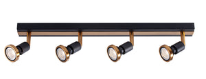 """COBUS '''" SPOT LED 4 LICHTS ZWART/BRONS  ART NR 23427009/