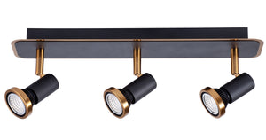 """MIBIT '''" SPOT LED 3 LICHTS ZWART/BRONS  ART NR 23427067/