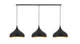 BONIN HANGLAMP DE LUXE 3 LICHTS  MAT ZWART/GOUD       ART NR 23432015/