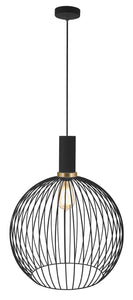 HANGLAMP  KONAH 1 LICHTS DE LUXE ZWART      ART NR 23432133/