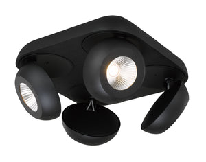 ""BOLEO ""SPOT LED 4 LICHTS PLAAT MAT ZWART  ART NR 23433005/