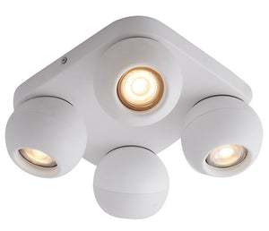 "" RITON '''" SPOT LED 4 LICHTS VIERKANT MAT WIT  ART NR 23433024/