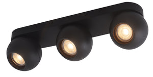 "" RITON '''" SPOT LED 3 LICHTS MAT ZWART  ART NR 23433033/