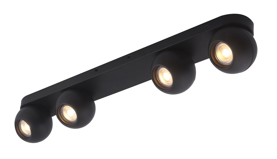 "" RITON '''" SPOT LED 4 LICHTS MAT ZWART  ART NR 23433035/