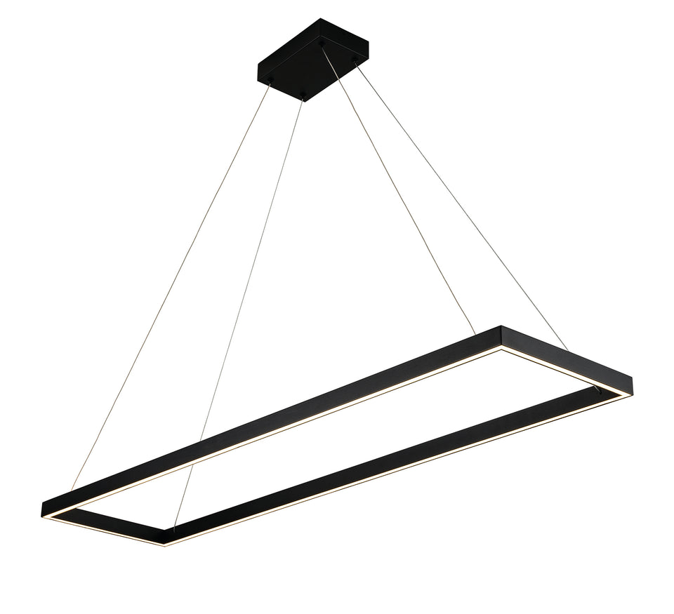 EXCLUSIEVE LED PENDELLAMP ""TURE"" ZWART RECHTHOEK 1200X300 ART NR: 23435047/