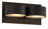 WANDSPOT ""TIC-TAC"" LED 2 LICHTS ZWART          ART NR 24012106/