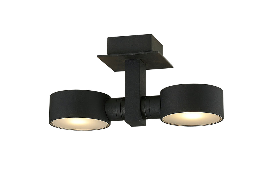 PLAFONDSPOT ""TIC-TAC"" LED 2 LICHTS   ZWART         ART NR 24012108/