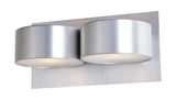 WANDSPOT ""TIC-TAC"" LED 2 LICHTS  GESCHUURD ALUMINIUM         ART NR 24012137/