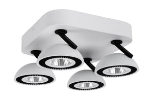 LOOMI SPOT LED 4 LICHTS PLAAT MAT WIT  ART NR 24012493/