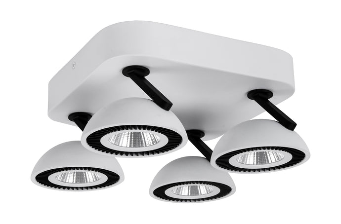 LOOMI SPOT LED 4 LICHTS PLAAT MAT WIT  ART NR 24012493/