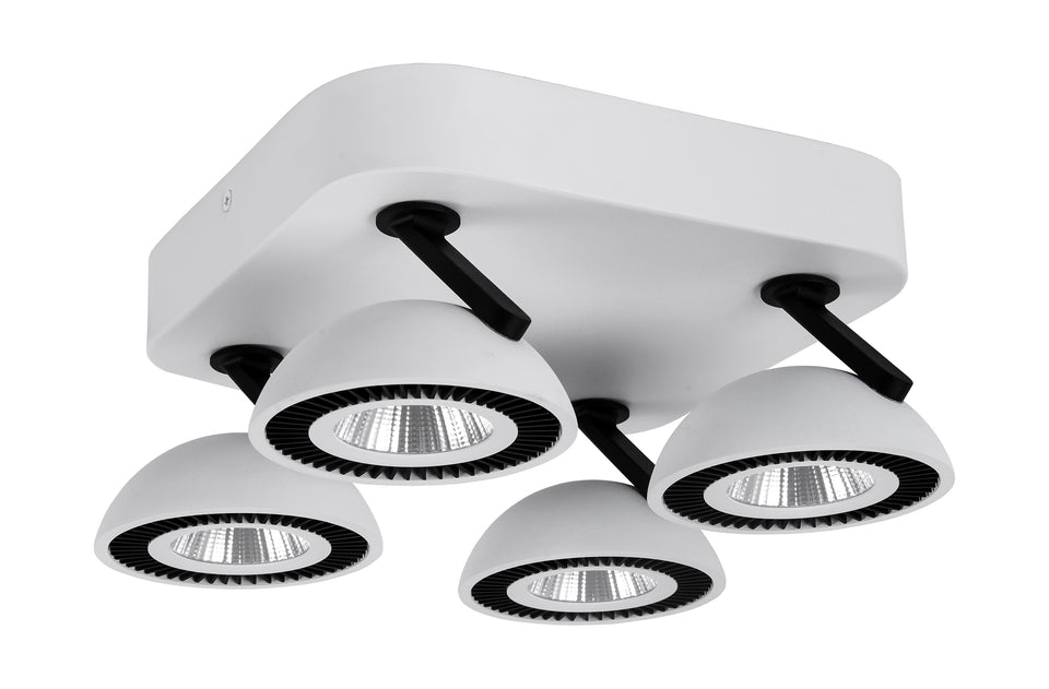 LOOMI SPOT LED 4 LICHTS PLAAT MAT WIT  ART NR 24012493/