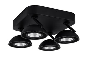 LOOMI SPOT LED 4 LICHTS PLAAT MAT ZWART  ART NR 24012503/