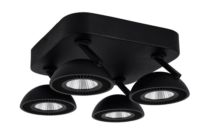 LOOMI SPOT LED 4 LICHTS PLAAT MAT ZWART  ART NR 24012503/