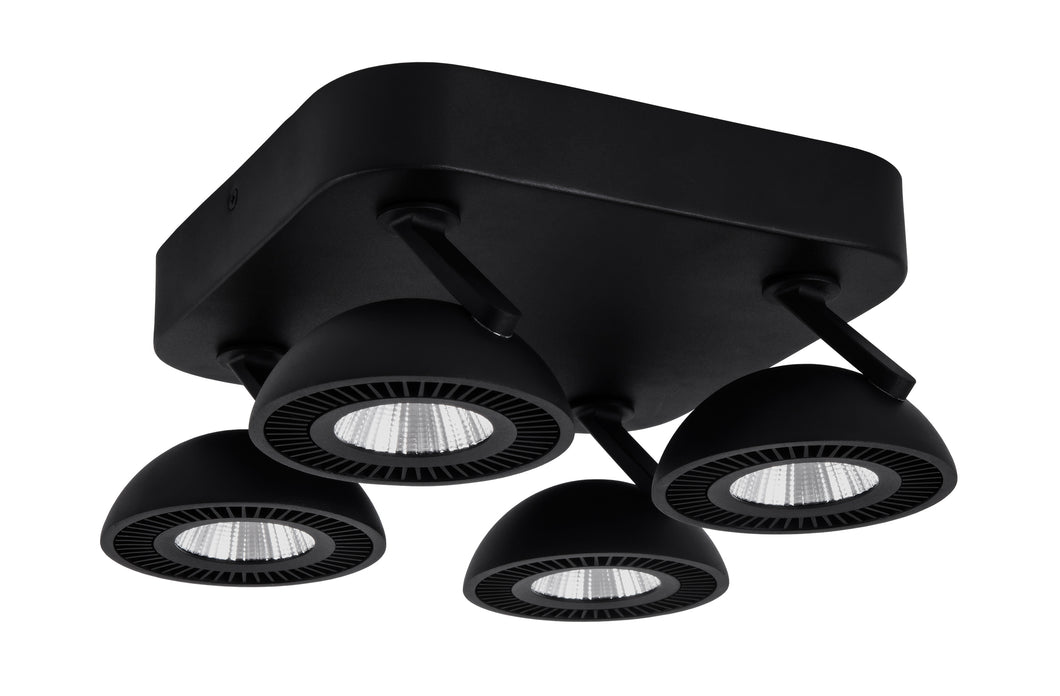 LOOMI SPOT LED 4 LICHTS PLAAT MAT ZWART  ART NR 24012503/