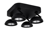 LOOMI SPOT LED 4 LICHTS PLAAT MAT ZWART  ART NR 24012503/