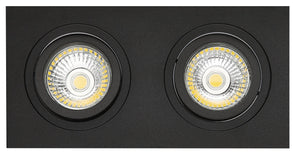 INBOUW SPOT "" NOOM  RECHTHOEK 2-LICHTS "" 190MM  ZWART  ART NR: 24014021/
