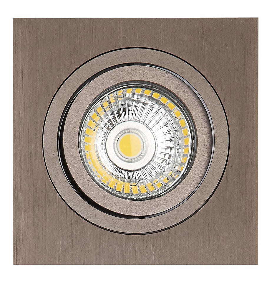 INBOUW SPOT "" NOOM  VIERKANT"" 95MM  KOPER/BRUIN  ART NR: 24014025/