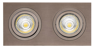 INBOUW SPOT "" NOOM  RECHTHOEK  2-LICHTS "" 190MM  KOPER/BRUIN  ART NR: 24014026/