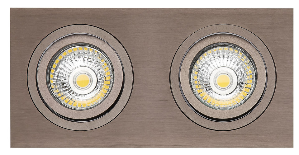 INBOUW SPOT "" NOOM  RECHTHOEK  2-LICHTS "" 190MM  KOPER/BRUIN  ART NR: 24014026/