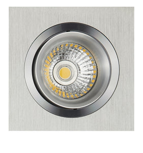 INBOUW SPOT "" NOOM  VIERKANT"" 95MM  GESCHUURD/ALU  ART NR: 24014030/
