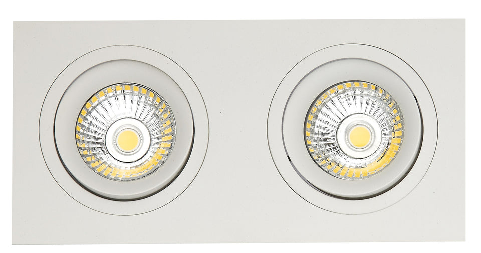 INBOUW SPOT "" NOOM  RECHTHOEK  2-LICHTS "" 190MM  WIT  ART NR: 24014036/