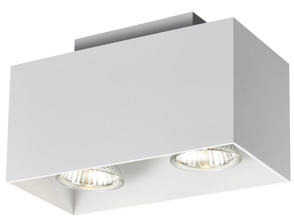 OPBOUW LED SPOT 2 LICHTS DUBO MAT/WIT  ART NR: 24014241/