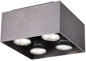 OPBOUW LED SPOT 4 LICHTS VIERKANT DUBO BRONS  ART NR: 24014253/