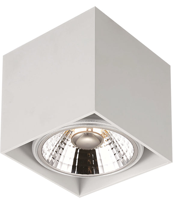 OPBOUW LED SPOT VIERKANT 1 LICHTS '' LOX ''  WIT  ART NR: 24014301/