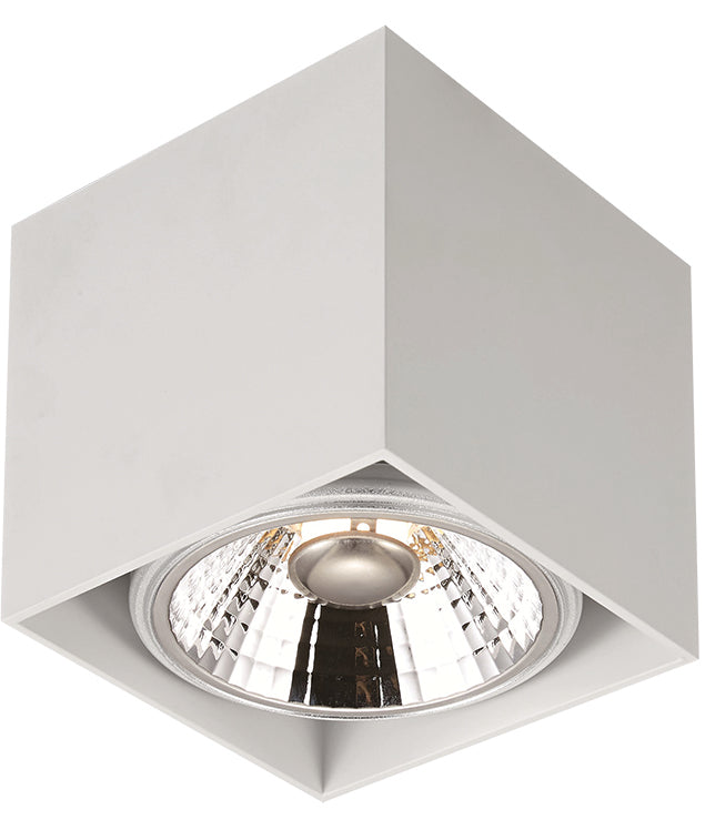 OPBOUW LED SPOT VIERKANT 1 LICHTS '' LOX ''  WIT  ART NR: 24014301/