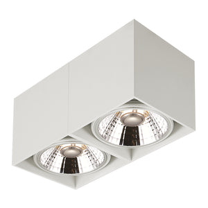 OPBOUW LED SPOT RECHTHOEK 2 LICHTS '' LOX ''  WIT  ART NR: 24014302/