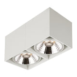 OPBOUW LED SPOT RECHTHOEK 2 LICHTS '' LOX ''  WIT  ART NR: 24014302/