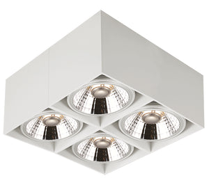 OPBOUW LED SPOT VIERKANT  4 LICHTS '' LOX '' WIT  ART NR: 24014304/