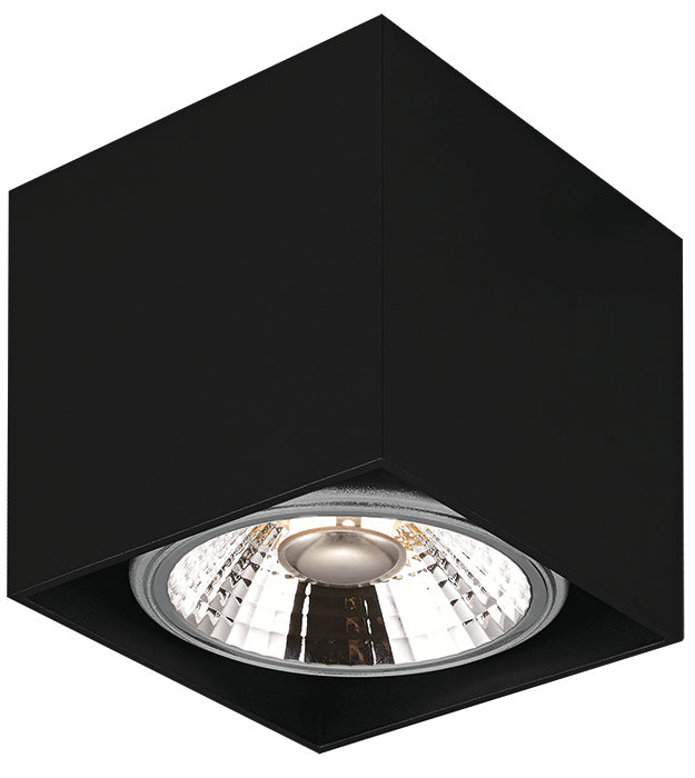 OPBOUW LED SPOT VIERKANT 1 LICHTS '' LOX ''  ZWART ART NR: 24014306/