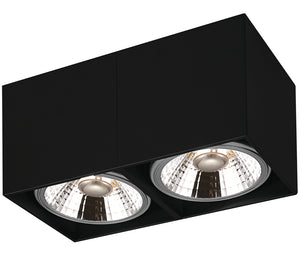 OPBOUW LED SPOT RECHTHOEK 2 LICHTS '' LOX '' ZWART  ART NR: 24014307/