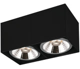OPBOUW LED SPOT RECHTHOEK 2 LICHTS '' LOX '' ZWART  ART NR: 24014307/