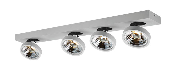 ''' LEON ''  4 LICHTS SPOT DE LUXE MAT/WIT  ART NR: 24014323/