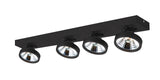 '''LEON ''  4 LICHTS SPOT DE LUXE MAT/ZWART  ART NR: 24014328/