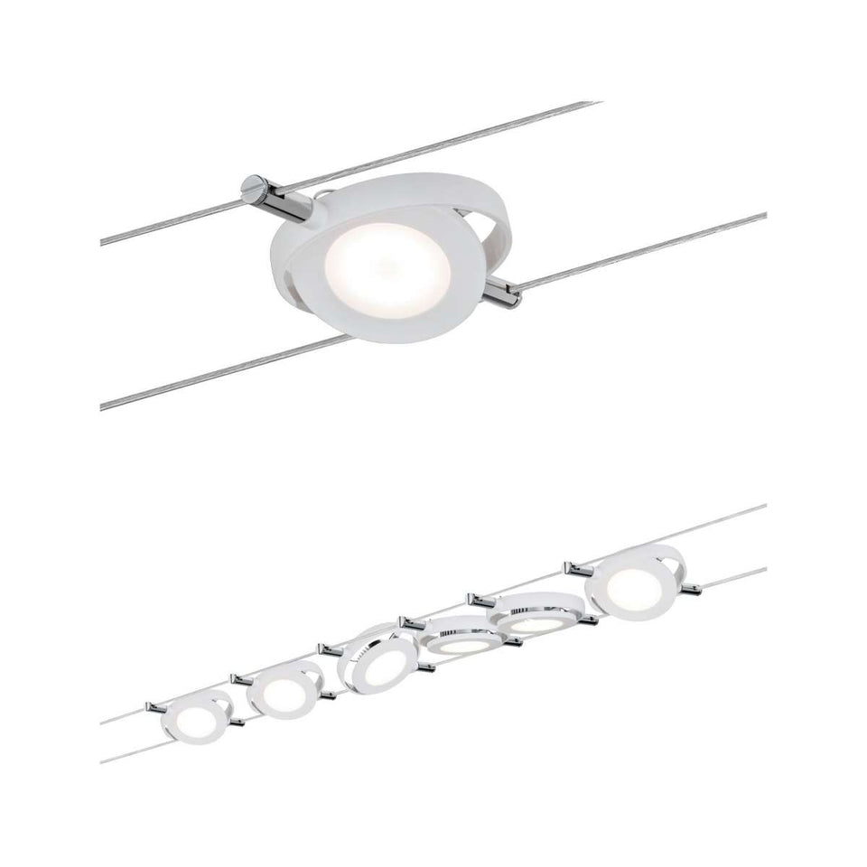 KABELSET 230 V-12V DC "" ROUND CAM ''  WIT  6 LICHTS  ART NR: P94106%