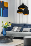 BONIN HANGLAMP DE LUXE  MAT/ZWART/GOUD     25     ART NR 23432021/