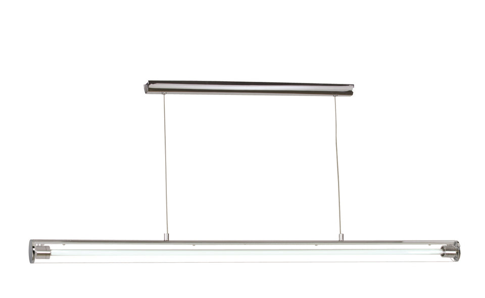MODERNE PENDELLAMP "" LUXAR "" 1 LICHTS LED BUIS  CHROOM + HELDER GLAS  ART NR: 23300725/