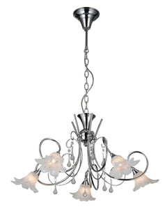 HANGLAMP 5-LICHTS  "'TOBOR ''  CHROOM  ART NR: 23416104/