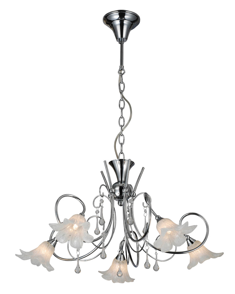 HANGLAMP 5-LICHTS  "'TOBOR ''  CHROOM  ART NR: 23416104/
