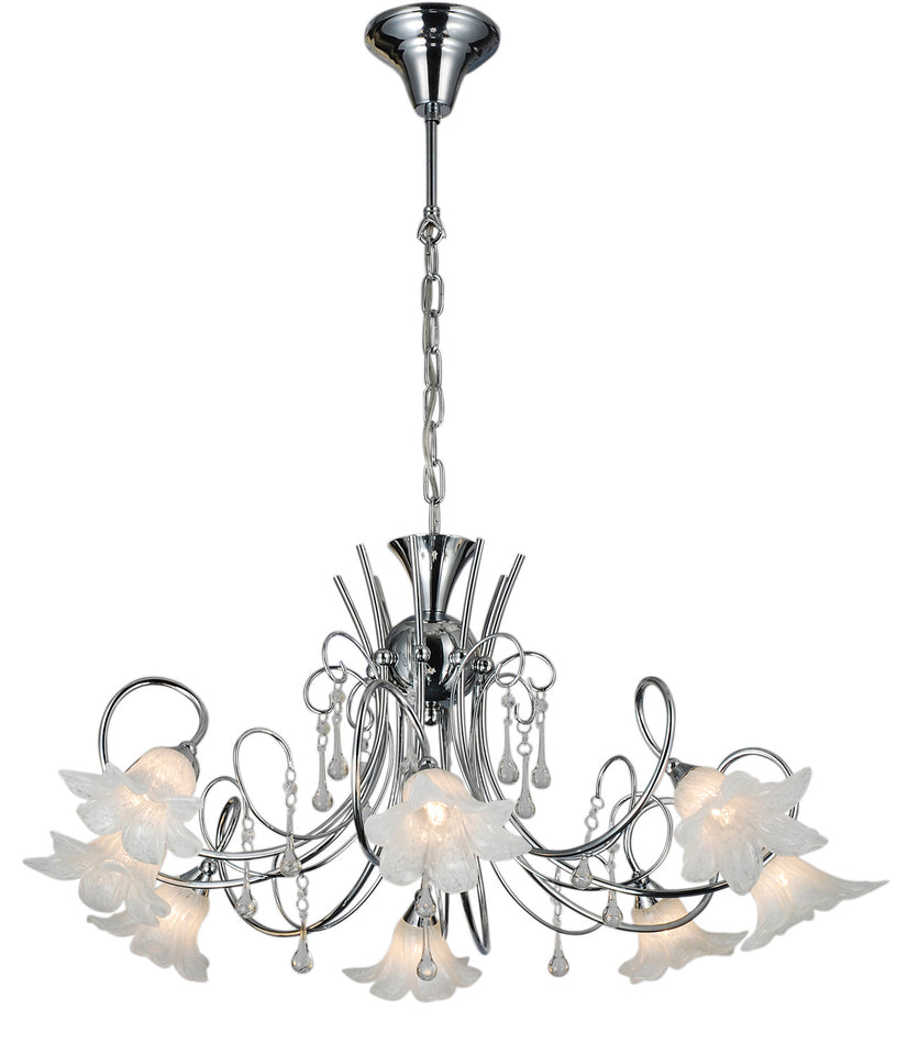 HANGLAMP 8-LICHTS  "' TOBOR ''  CHROOM  ART NR: 23416105/
