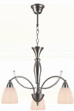 HANGLAMP 3-LICHTS  "'ZOLON '' GESCHUURD STAAL  ART NR: 23423001/